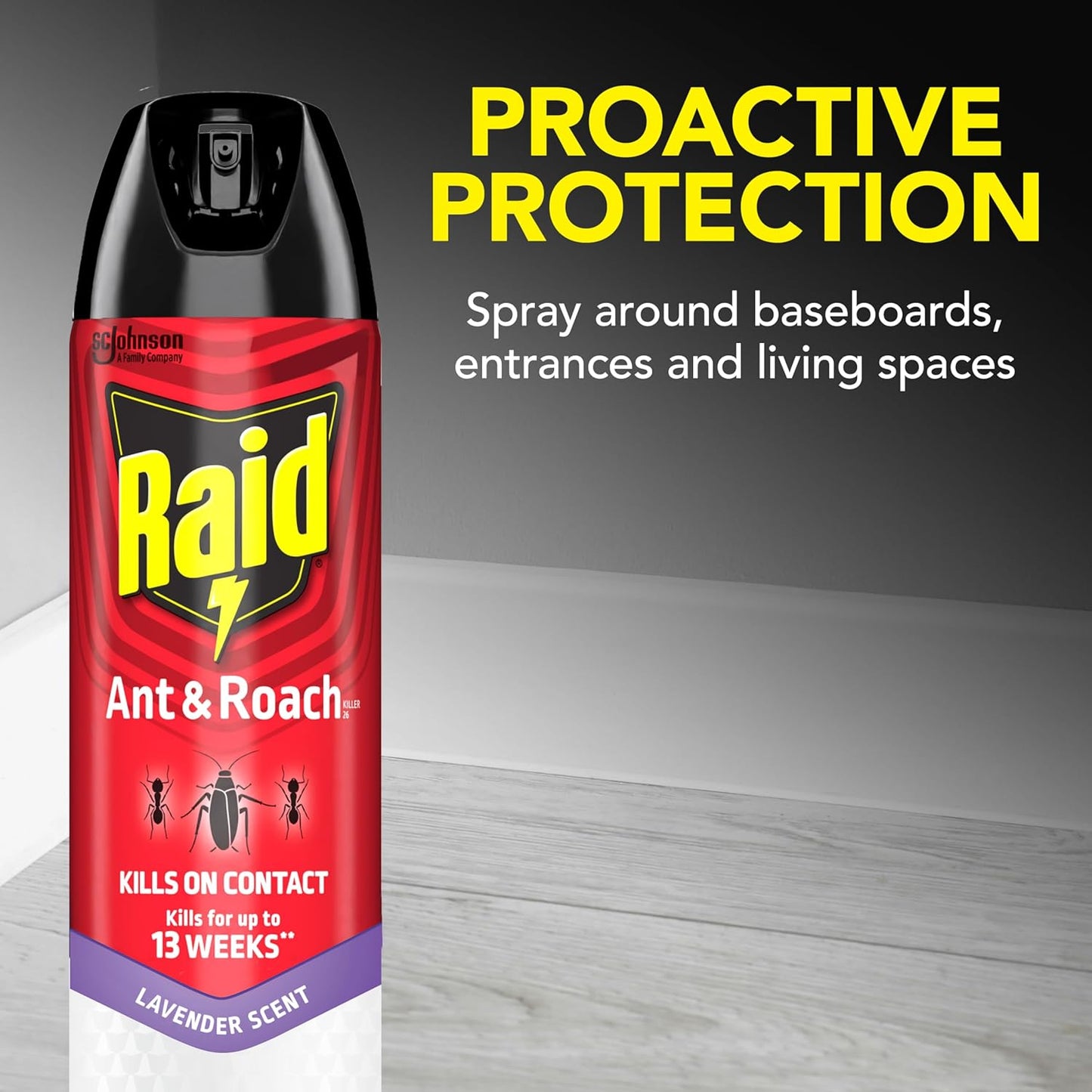 Raid Ant & Roach Killer Spray - Long-Lasting Lavender Scent, 17.5 oz | Pack of 2