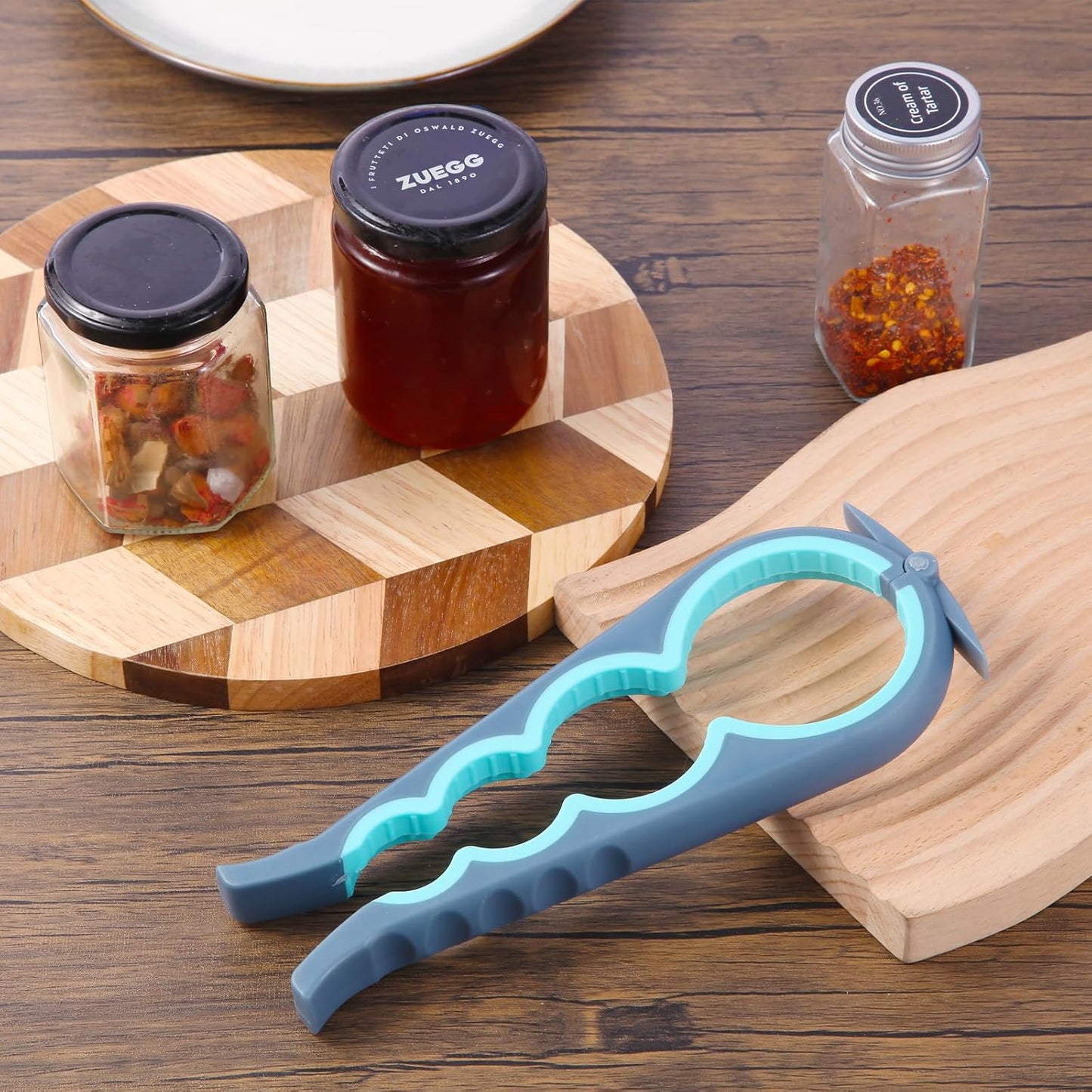 Skiennix Jar Opener - Easy Grip Tool for Seniors & Arthritis Relief | Blue & Grey Design