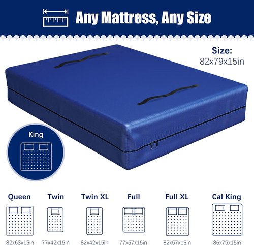 Cosy Family Mattress Bags for Moving - Extra-Thick 170GSM Reusable Cover with Zipper | King Size, Blue