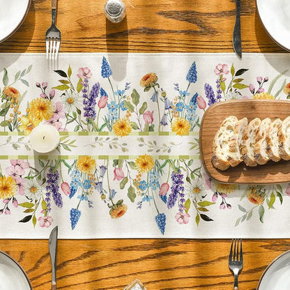Artoid Mode Tulip Bloom Table Runner 13x90 Beige