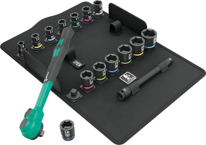 WERA - Zyklop Comfort Ratchet Set | 12-Piece Metric Set with Reversing Lever & 3/8" Drive