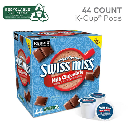 Swiss Miss Hot Cocoa K-Cup Pods - Rich Milk Chocolate Flavor | 44 Single-Serve Pods