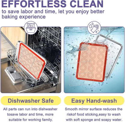 TeamFar Stainless Steel Baking Sheet Set - 12.5-Inch Cookie Sheets with Cooling Rack & Silicone Mats | Non-Toxic, Easy Clean