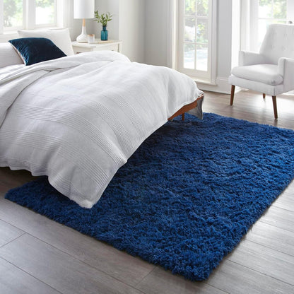 Ophanie Blue Area Rugs - Large Fluffy Shag Soft Carpet for Living Room & Bedroom | 6x9 Size