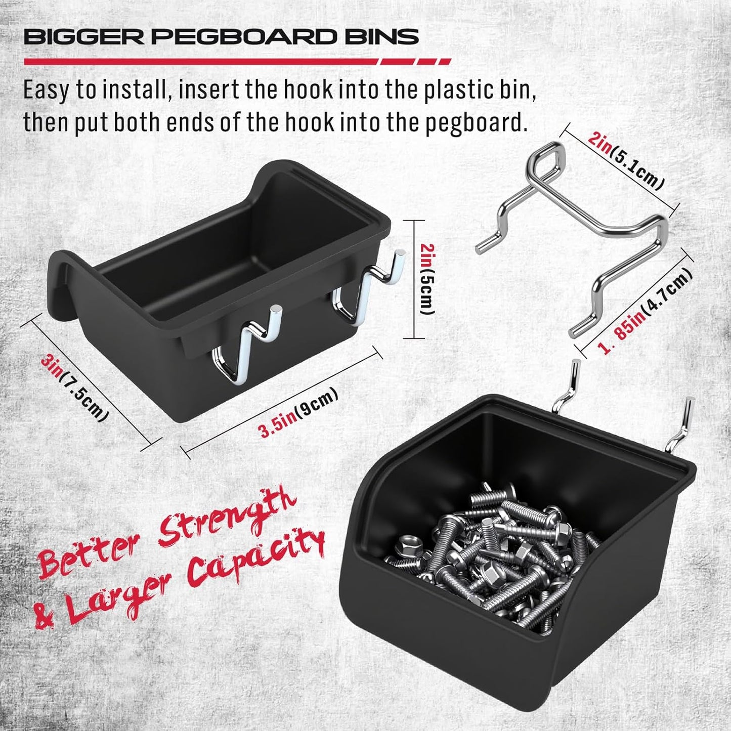 Ultimate 121-Piece Pegboard Hooks Set - Durable Metal Organizer Accessories for Tools & Bins