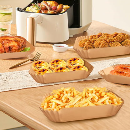 Ninja 200PCS Air Fryer Liners - Non-Stick Disposable Parchment Paper for DZ201/DZ401 | Food Grade (8.6 x 5.5 Inch)