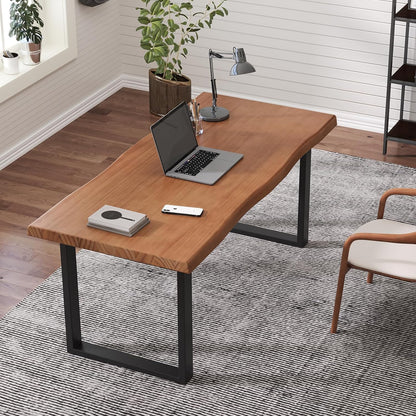 Skiennix Solid Wood Office Desk - Stylish & Durable Design | Multi-Size Options for Home or Work (Tan, 55.12 in)