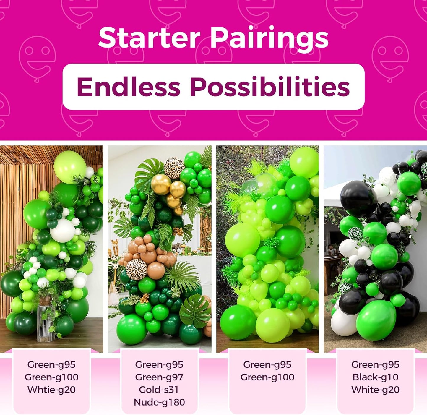 Bezente Green Balloons - 100 Pack 12-Inch Round Latex Helium Balloons for Jungle Themed Parties