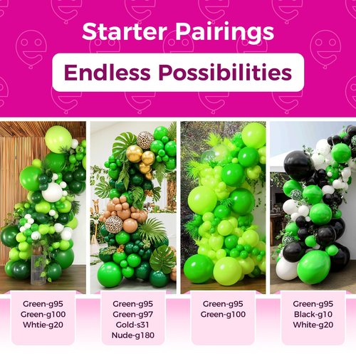 Bezente Green Balloons Latex Party Balloons - 150 Pack 5 inch Matte Small Light Green Helium Balloons for Birthday Bridal Shower Christmas Jungle Safari Theme Party Decorations