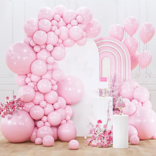 PartyWoo Light Pink Balloon Arch Kit - 152pcs in Various Sizes for Baby Showers & Birthday Parties