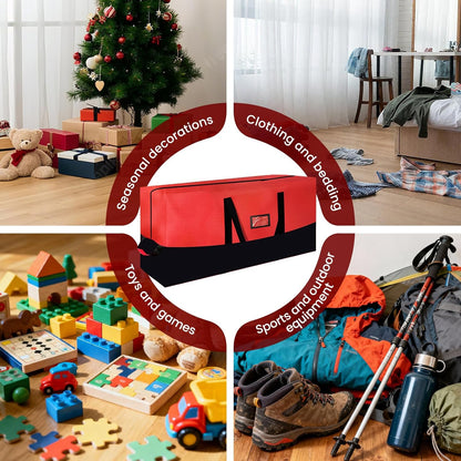 Regine Switzerland Heavy Duty Christmas Tree Storage Bag - Waterproof, Durable Zipper & Handles for Trees Up to 9ft | Black & Red