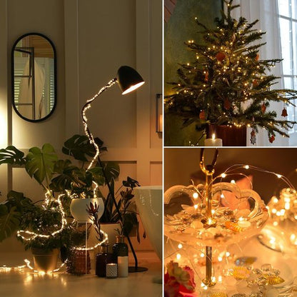 Ariceleo Fairy Lights - 33 Ft. Waterproof 100 LED Copper Wire String Lights | Warm White for Indoor/Outdoor Decor