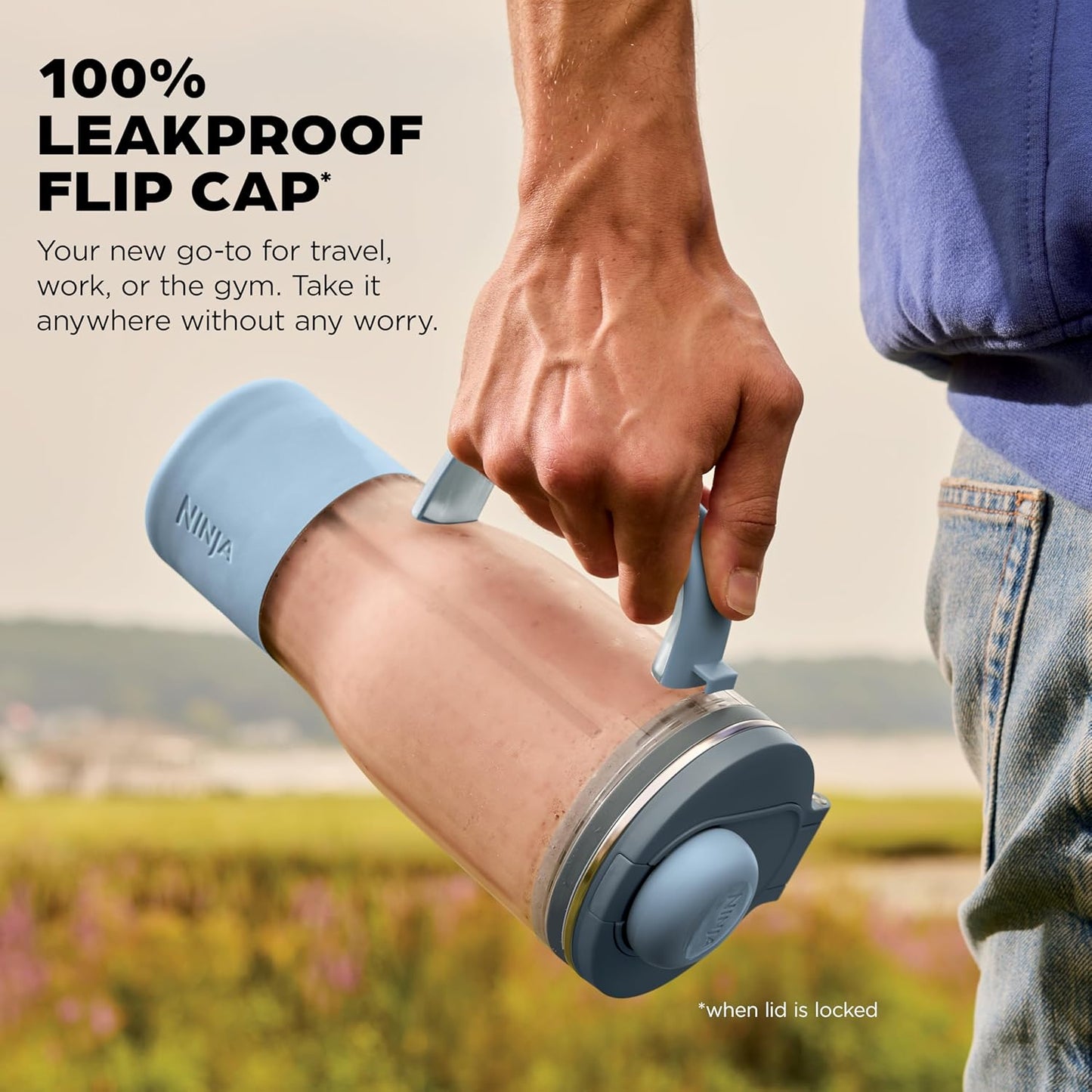 Ninja Blendboss™ Personal Blender - Smoothies & Frozen Drinks | 26oz Travel Tumbler with Leak-Proof Lid & Auto-iQ Technology | Cyberspace