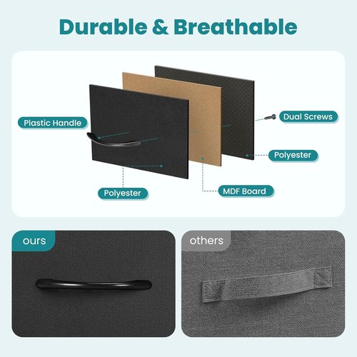DUMOS 8-Drawer Dresser - Sturdy Fabric Storage Organizer with Metal Frame & Wooden Top | Matte Black