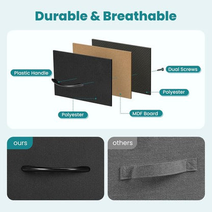 DUMOS 8-Drawer Dresser - Sturdy Fabric Storage Organizer with Metal Frame & Wooden Top | Matte Black
