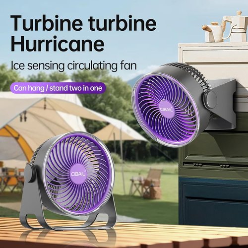CIBAIL Brushless Motor Desk Fan, 7-Inch Quiet Turbo Table Fan with 5 Speeds, 90° Adjustable Tilt, USB Rechargeable Personal Portable Air Circulator for Home, Office, Bedroom, Kitchen, Outdoor