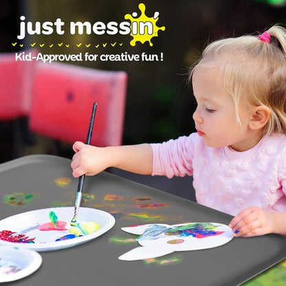 Just Messin’ Silicone Art Mat - Reusable Non-Slip Heat-Resistant Craft Mat with Raised Edges | 16"x26", Gray