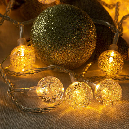 AWQ 100 LED Globe Ball String Lights - 49 FT Fairy Lights with Remote & 8 Modes for Indoor/Outdoor Decor | Warm White