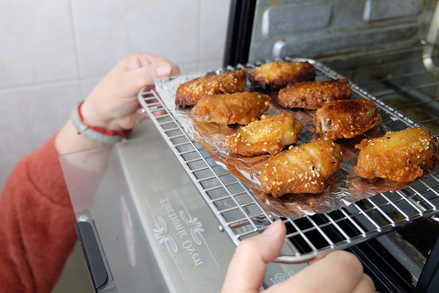 MASTERRACK 100% 304 Stainless Steel Cooling Rack and Wire Grate For Full Size Sheet Bun Pan,Real Heavy Duty 3.20LB, Roasting,Drying,Commercial Quality, Healthy Material