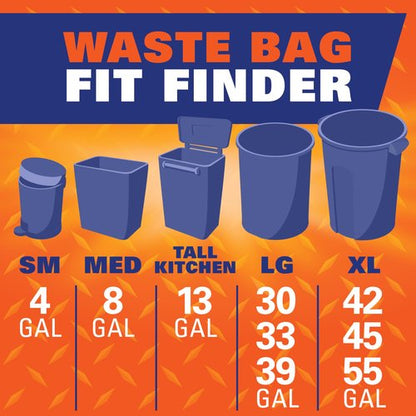 Hefty Ultra Strong Multipurpose Large Trash Bags, Black, Unscented, 30 Gallon, 25 Count