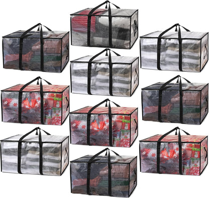 ClearSpace Oversized Moving Bags - Heavy-Duty Storage Solutions with Backpack Straps & Zippers | 8 Pack