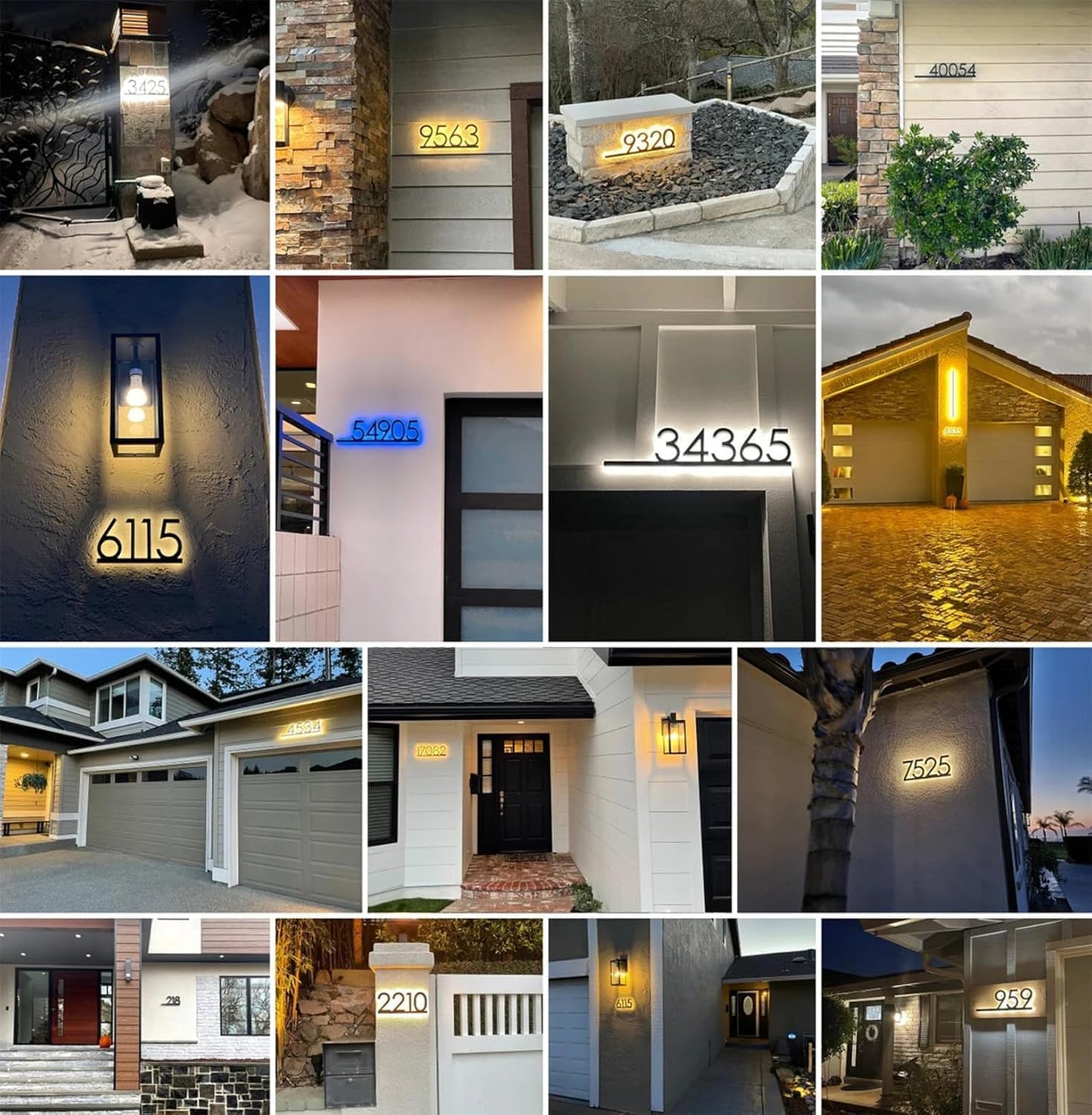 Personalized Acrylic Address Sign by Light Up | Waterproof LED House Numbers - 4-6 Inch Backlit Custom Design