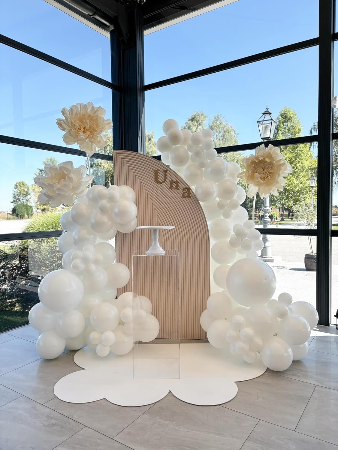 White Latex Balloons - 55-Pack 12-Inch Balloons with Ribbon for Birthday, Graduation & Wedding Decor