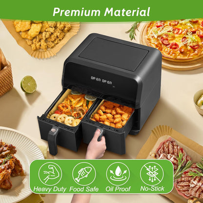 Unbleached Heavy Duty Air Fryer Paper Liners by [Brand Name] - 360 Pcs Non-Stick & Leak-Proof | 8.7" x 5.5"
