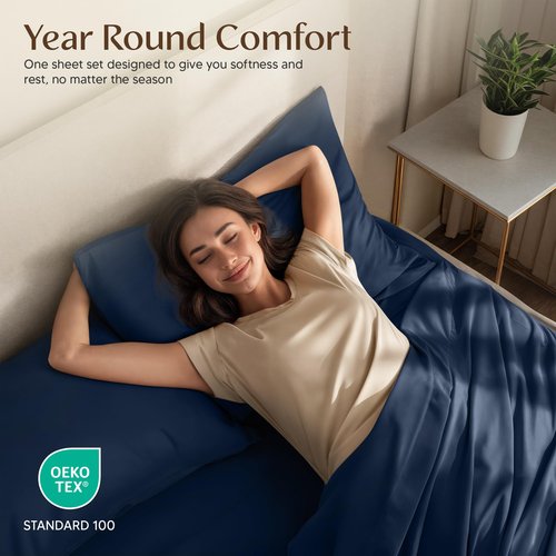 Utopia Bedding Twin XL Sheet Set – 3 Piece Bed Sheets for Twin XL Size Bed, Soft and Breathable Microfiber, Includes 1 Fitted Sheet, 1 Flat Sheet and 1 Pillowcase – Oeko Tex (Navy Blue)