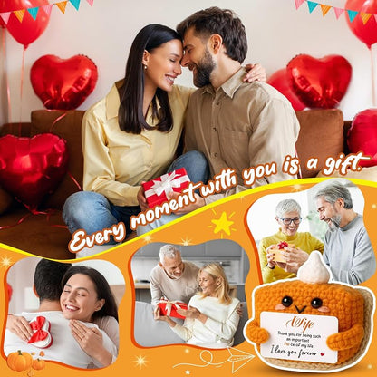 Wife Crochet Mini Pumpkin Pie Plush - Halloween Gift from Husband | 2.36" Decorative Plush
