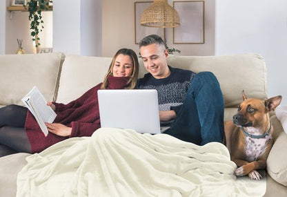Utopia Bedding Fleece Blanket Twin Size Ivory (60x80 Inches) Ultra Soft Warm Lightweight Microfiber Breathable Anti-Static Cozy Winter Bed Blanket, All-Season Home Decor Gift for Men & Women