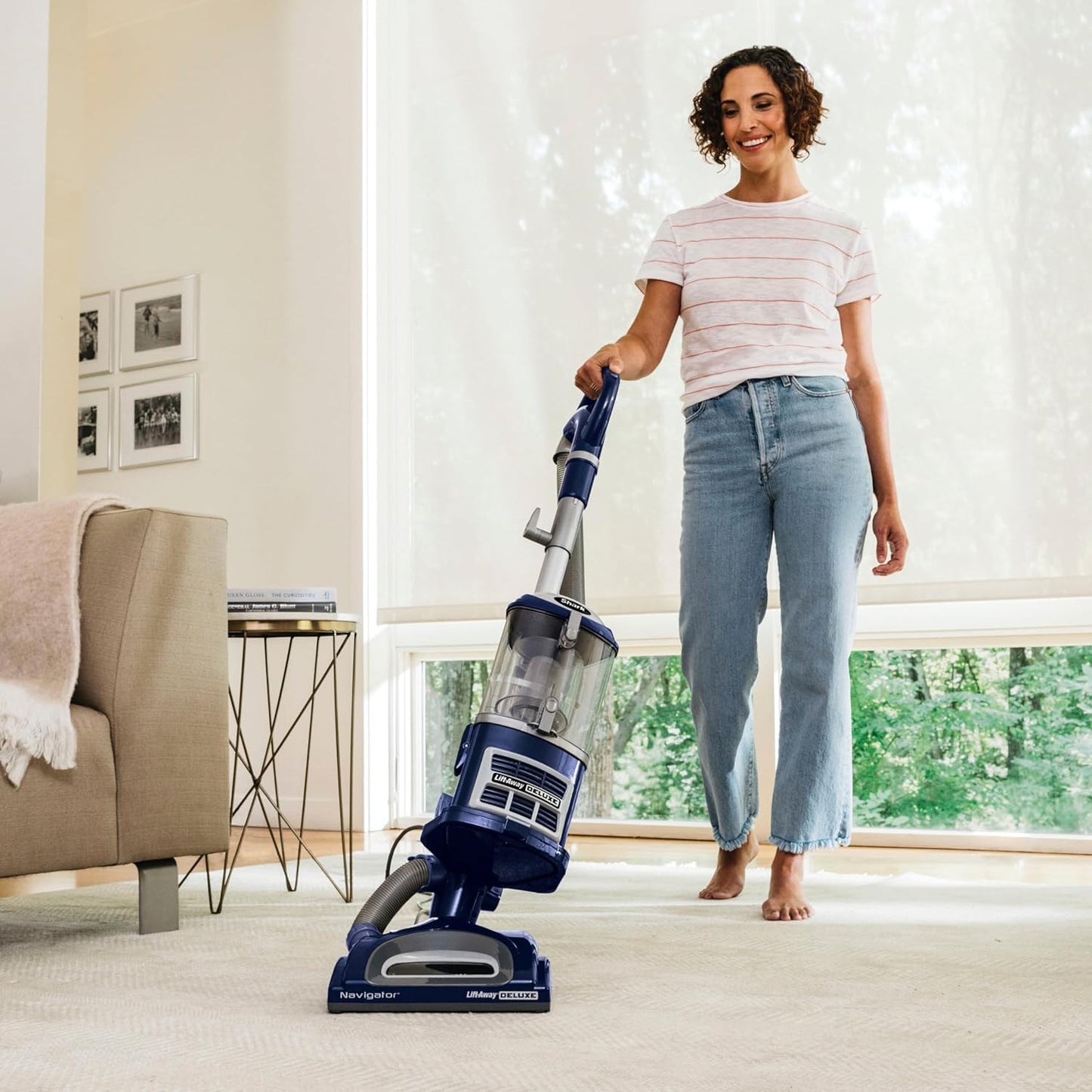 Shark NV360 Navigator Vacuum - Powerful Suction for Hardwood & Carpet Cleaning | Large Dust Cup, Blue