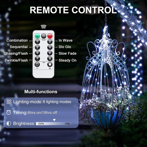 JMEXSUSS Fairy Lights - 400 LED Battery Operated String Lights | 132ft Copper Wire with Remote & 8 Modes for Outdoor Decor