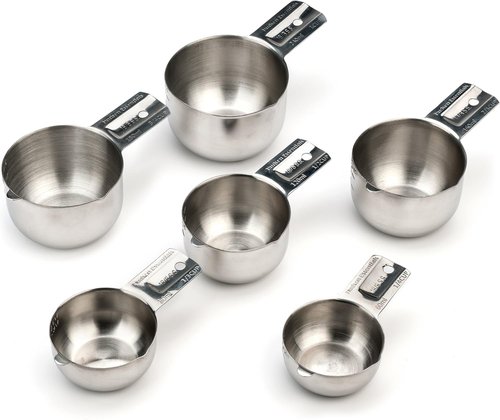 Hudson Essentials Stainless Steel Measuring Cups - Durable 6-Piece Set for Accurate Cooking
