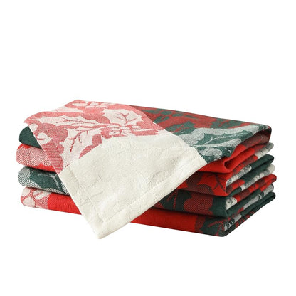 Newbridge Holiday Holly Check 60x102 Inch Rectangle Tablecloth - Cotton-Rich Christmas Nativity