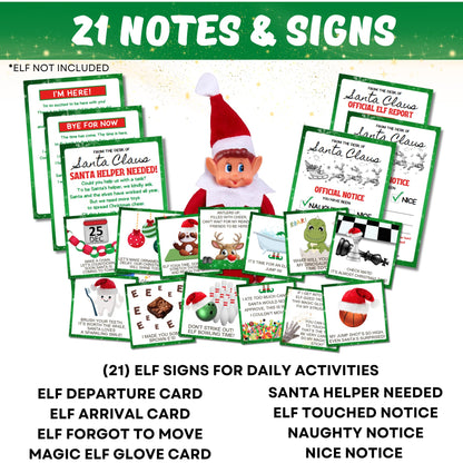 XOXO Parents Elf Kit 24 Days of Christmas 2024 - Includes 24 Days of Christmas Elf Accessories, Elf Props and Activities, Magic Gloves, Elf Notes for a Magical Christmas