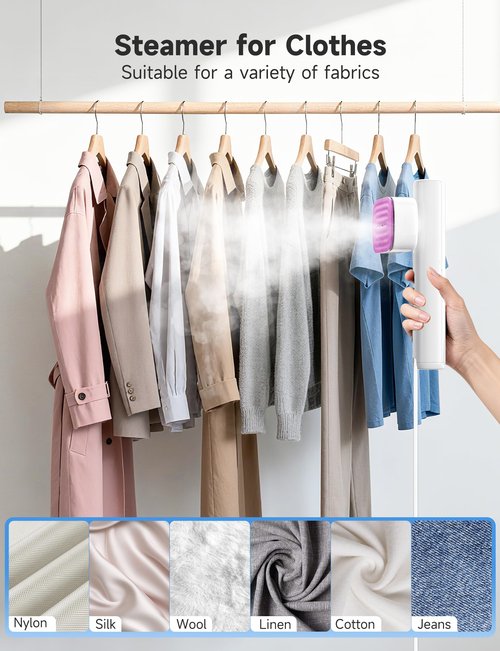 Travel Steamer for Clothes, Portable Handheld Design, Clothing Wrinkles Remover, Strong Penetrating Steam, 1200W Powerful 2 In 1 Steamer & Iron, 100ml Big Capacity