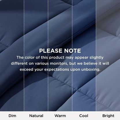 Bedsure Comforter Duvet Insert - Quilted Comforters Oversize Queen, All Season Duvet, GentleSoft Down Alternative Bedding, with 8 Tabs, Gifts for Women/Men, Navy Blue, Oversize Queen 98 x 98 Inches