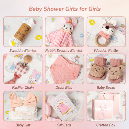 Strawberry Fairy 10 PCS Baby Gift Set - Adorable Newborn Essentials for Girls | Perfect Gender Reveal Basket