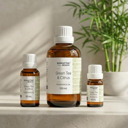 Manhattan Beach Diffuser Oil - Green Tea & Citrus Scent for Ultrasonic Diffusers | 10 mL Glass Bottle