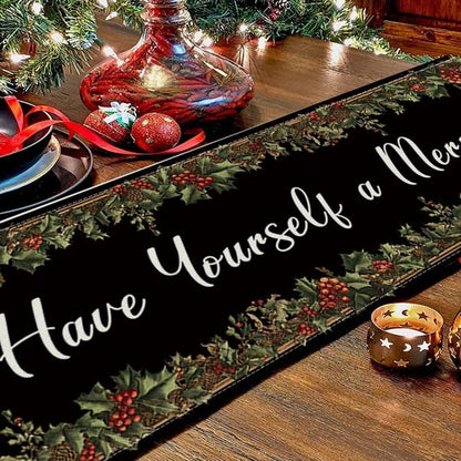 GAGEC Yule Table Runner - Festive Christmas Decor for Home & Kitchen | 72 Inches