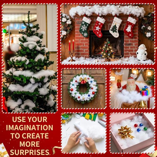 Fluffy Fake Snow by [Brand Name] - Soft Artificial Snow for Christmas Decor | 7 Ounce Cotton