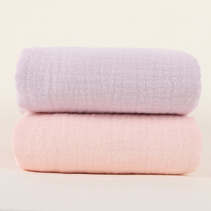 Skiennix Muslin Swaddle Blankets - Soft & Breathable 100% Cotton, 2 Pack, 40 x 40 Inches | Pink & Purple Baby Essentials