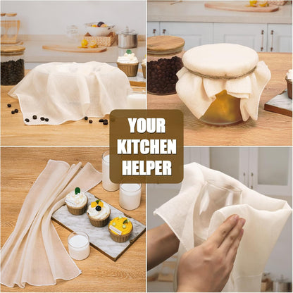 Skiennix Cheese Cloths - 6PCS Reusable Unbleached Cotton Strainers | 20x20 Inch for Cooking & Cheese Making