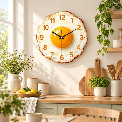 11.8 in Egg Shaped Wall Clock with Solid Wood Dial - Funny Kitchen Clock Variation of THIS listing: 11.81 in