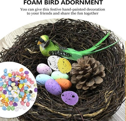 Abaodam Artificial Bird Eggs - 100pcs Speckled Mini Foam Eggs for DIY Crafts & Easter Decor