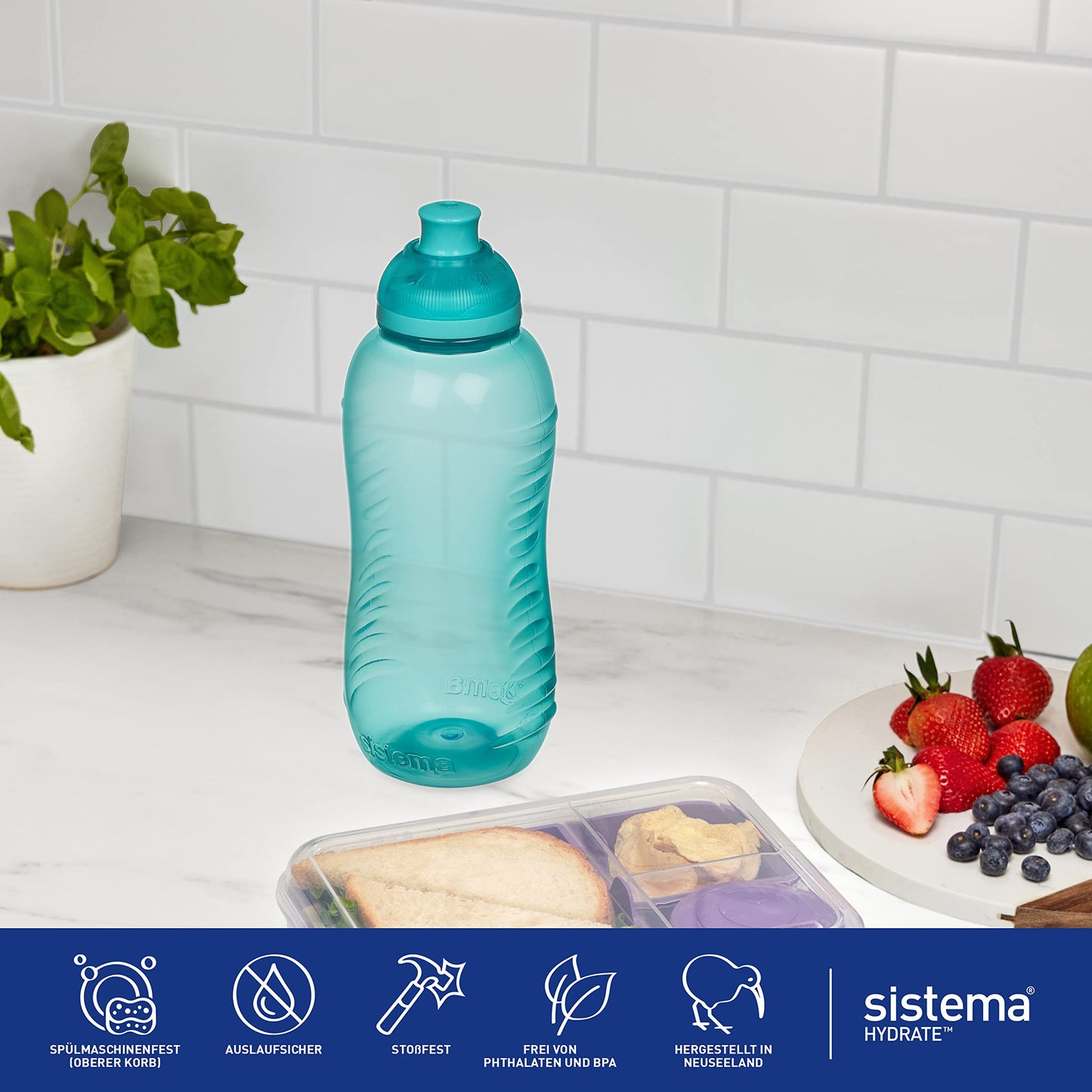 Sistema Hydrate Collection Twist 'N' Sip Water Bottle, 11.0 oz./0.3 L, Color Received May Vary