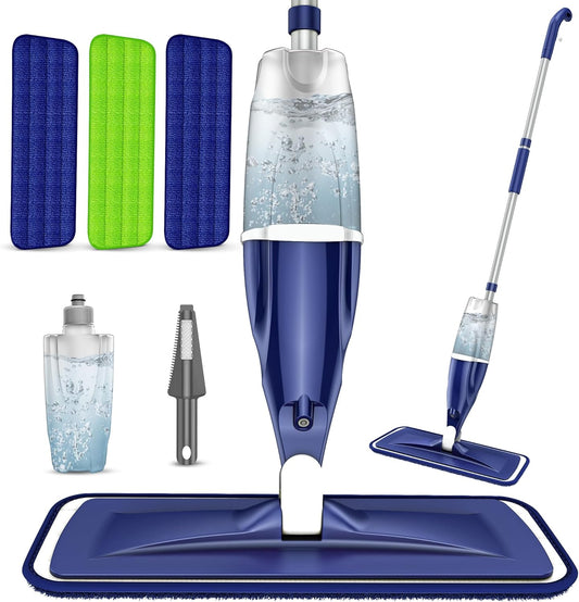 Skiennix Microfiber Spray Mop - Versatile Wet & Dry Cleaning for Hardwood, Tile & Vinyl Floors | Includes 3 Washable Pads
