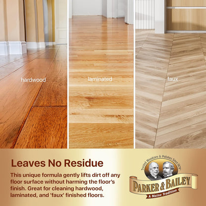 Parker & Bailey Wood Floor Cleaner - Natural Shine Restorer for Hardwood & Laminate Floors | 64oz