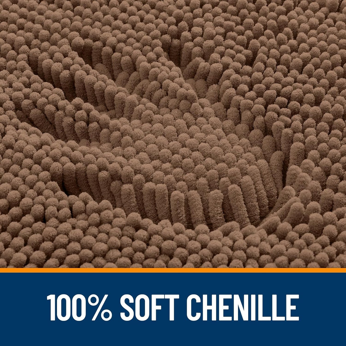 OLANLY Large Bathroom Rugs - Extra Soft Chenille Bath Mats | Quick Dry, Machine Washable, Mocha 45x27